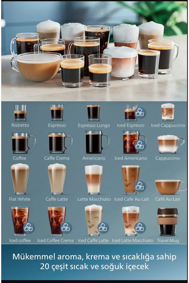 5500 Serisi Latte-espresso Sıcak Soğuk 20 Farklı Kahve Tam Otomatik Espresso Makinesi +2 kg Kahve - 3