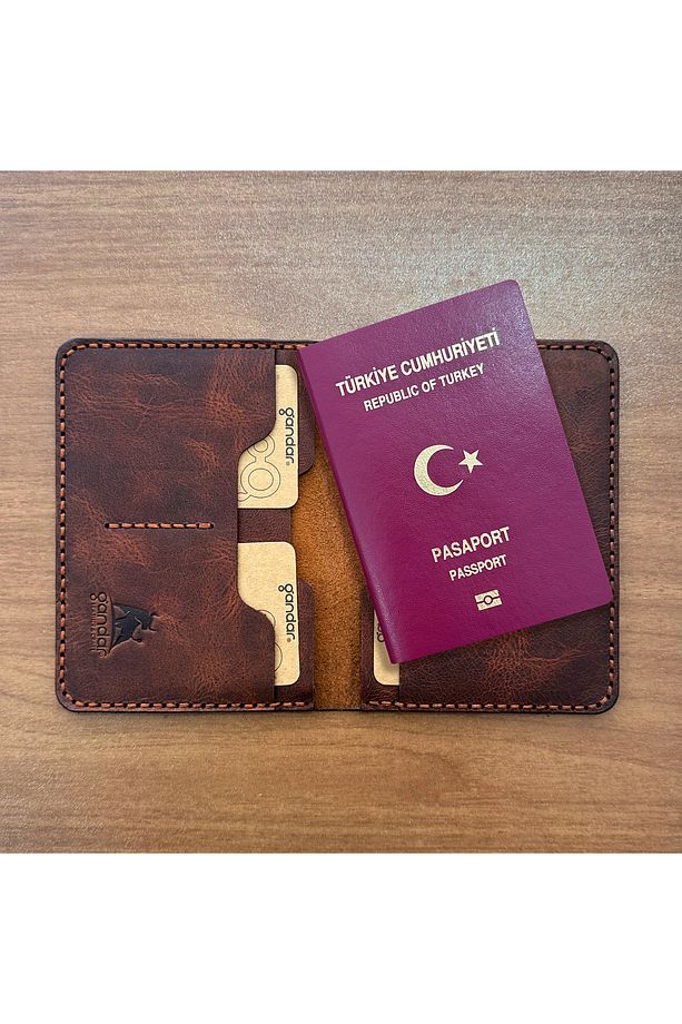 Rosano Modeli / Pasaport Cüzdanı Çok Amaçlı Hakiki Deri Cüzdan & Kartlık (İSİM BASILABİLİR) - 8