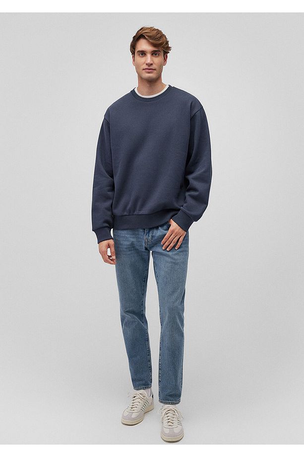 Bisiklet Yaka Lacivert Basic Sweatshirt 0S10276-87822 - 1