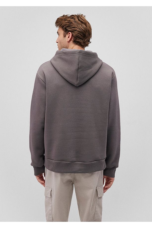 Kapüşonlu Antrasit Basic Sweatshirt 0S10275-70096 - 4