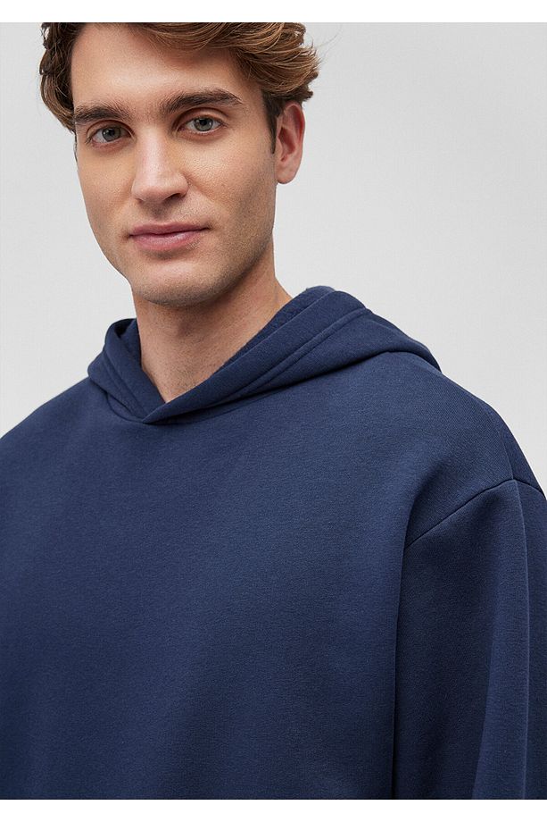 Kapüşonlu Lacivert Basic Sweatshirt 0S10275-70490 - 5