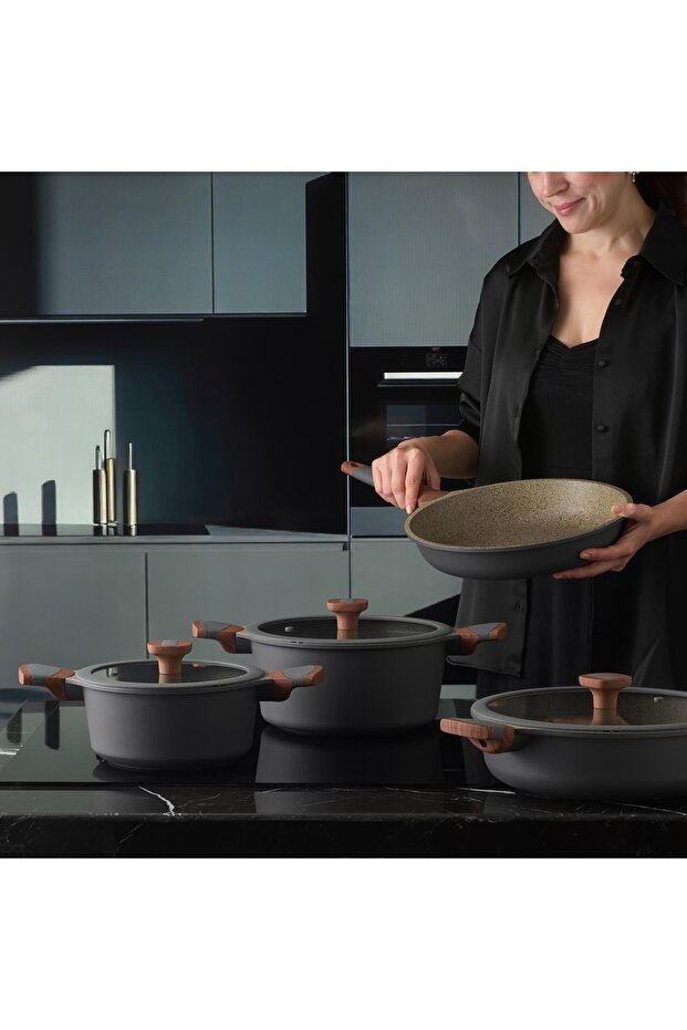 Stone 7 Parça Granit Tencere Seti - 2