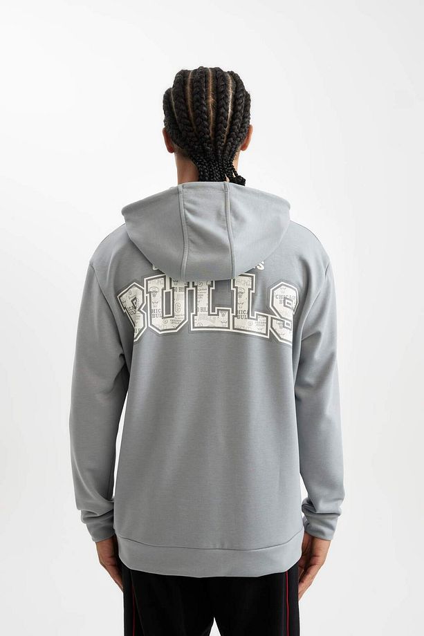 DeFactoFit NBA Chicago Bulls Standart Fit Kapüşonlu Skuba Dalgıç Kumaş Sweatshirt D2568AX24AU - 7