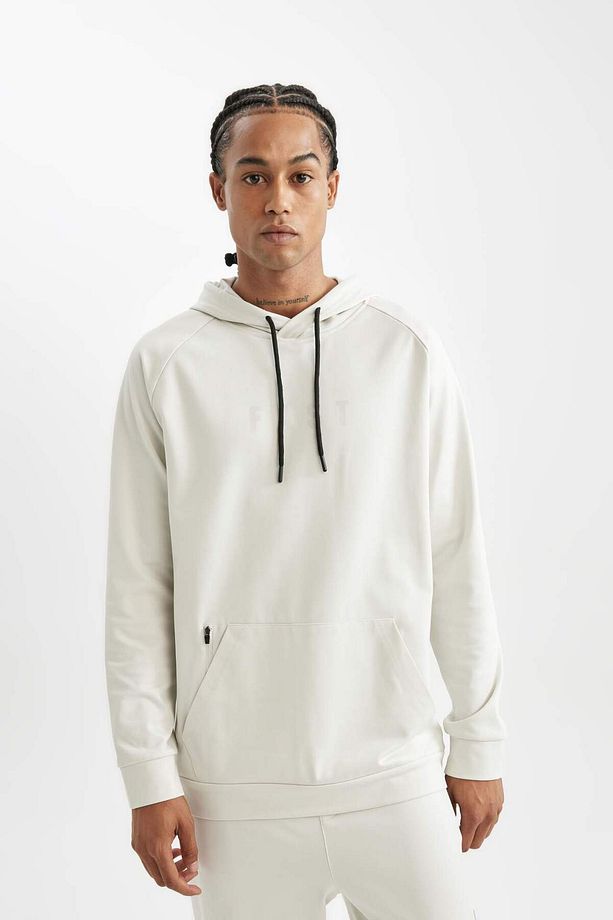 DeFactoFit Standart Fit Kapüşonlu Cepli Skuba Dalgıç Kumaş Sporcu Sweatshirt D1950AX24AU - 4