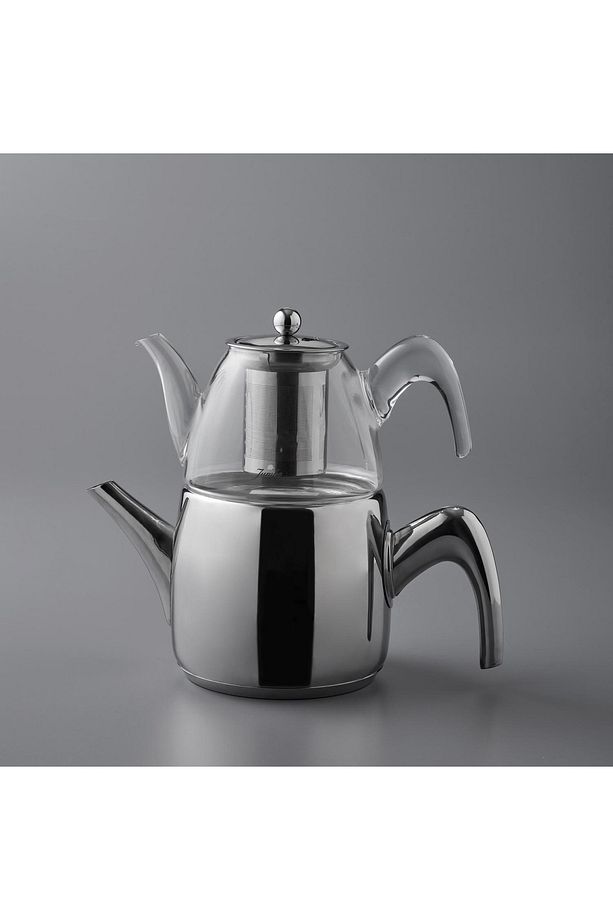 6500 Cam Demlikli Full Metal Sap Çaydanlık - 4