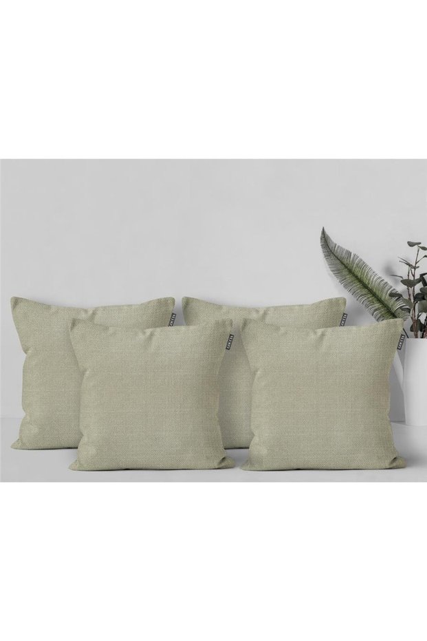 4-Piece Cushion Cover Linen Look Soft Sofa Backrest Can Be Gift-Punched and Made into a Gift Cream