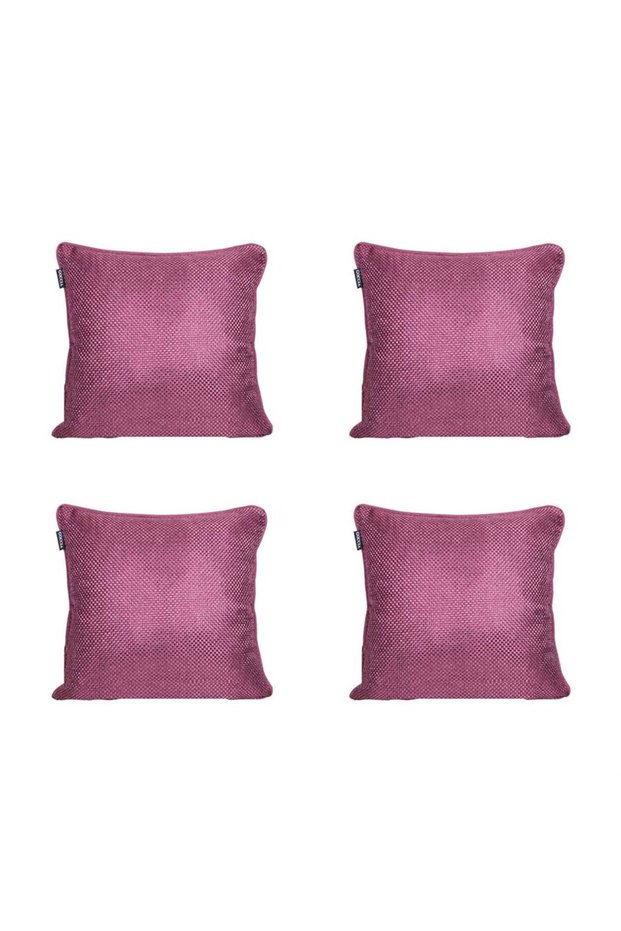 4-Piece Straw Textured Ribbed Double Sided Throw Pillow Cover Purple