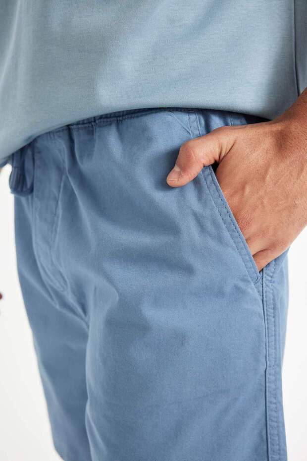 Relax Fit Gabardin Bermuda Şort D4697AX24HS - 5