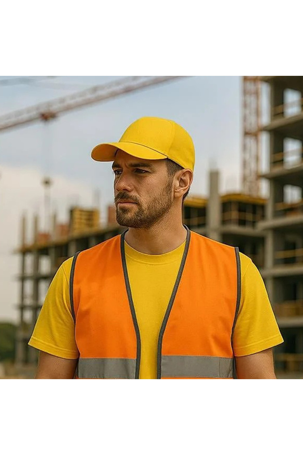 Sarı Darbe Emici Şapka - 2