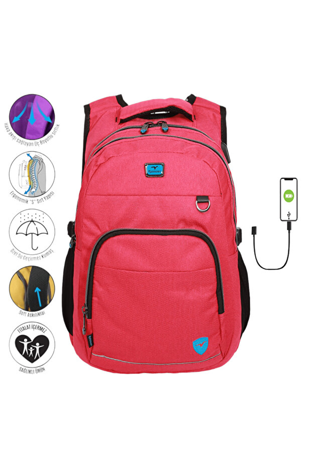 2236 School Backpack Red - 3