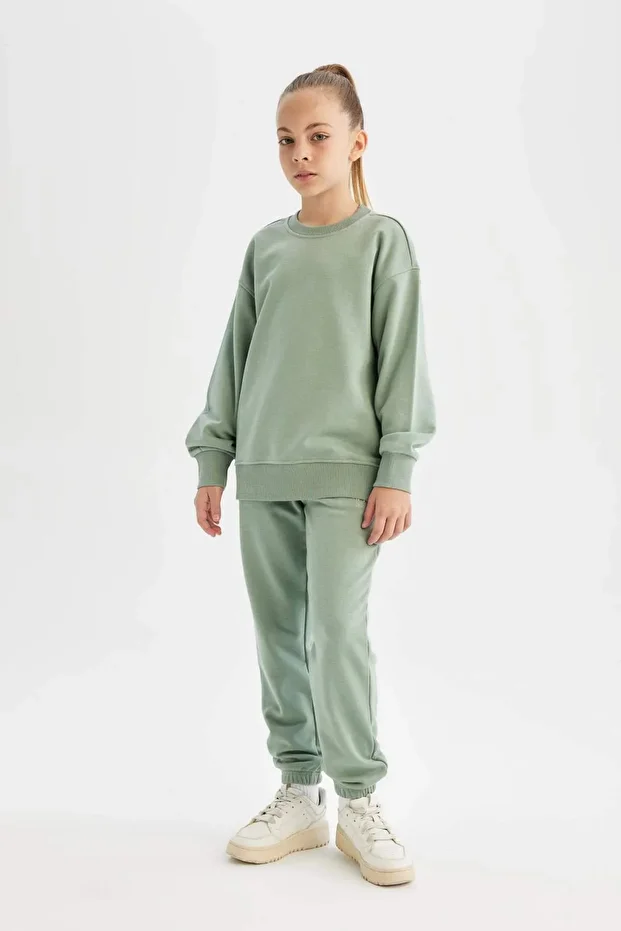 Girl's Printed Jogger School Sweatpants with Elastic Waist and Pockets - 2