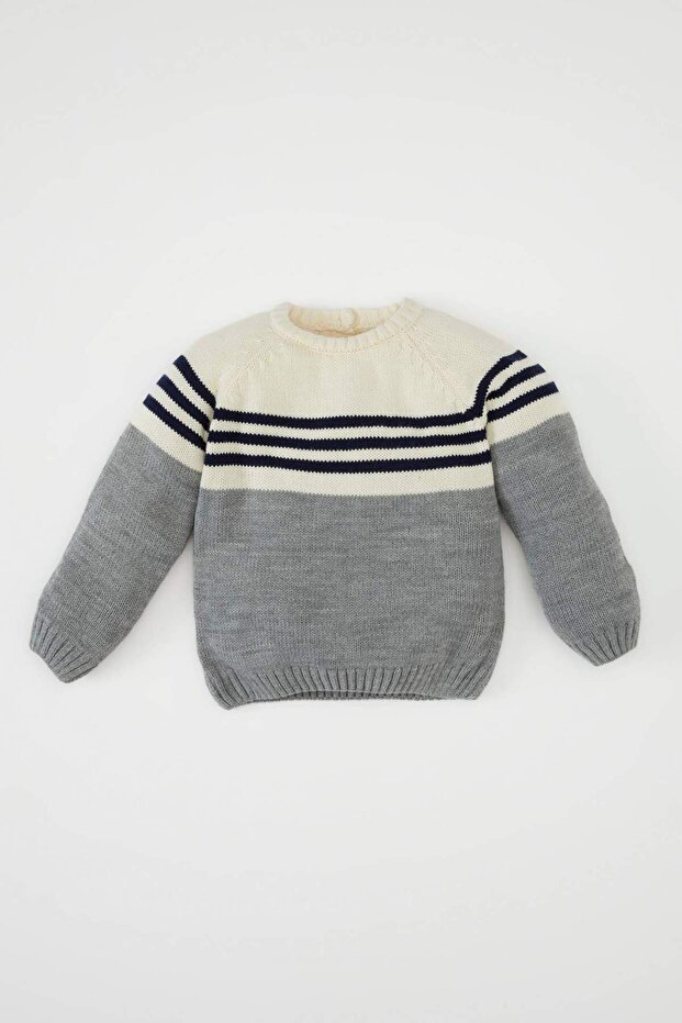 Baby Boy Crew Neck Striped Sweater Sweater C8880A524Wn
