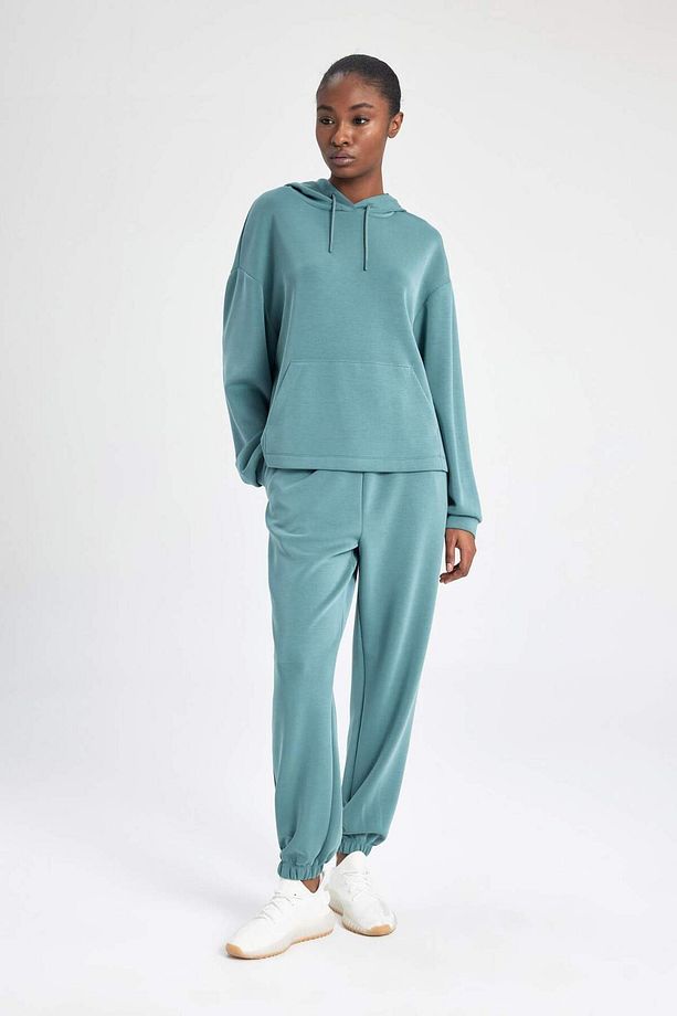 DeFactoFit Oversize Geniş Kalıp Modal Kapüşonlu Kanguru Cepli Sporcu Sweatshirt B5206AX24SP - 5