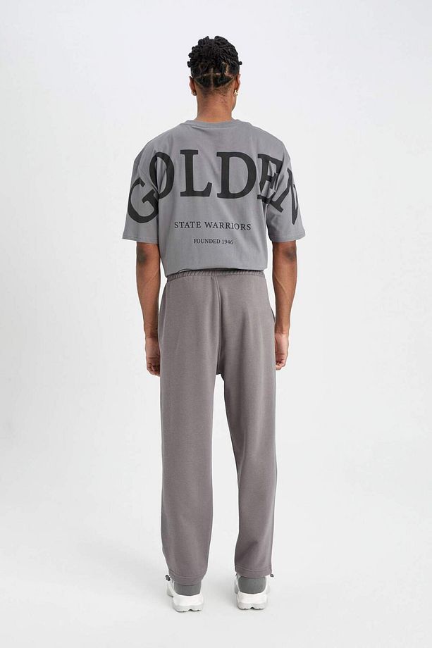 DeFactoFit NBA Golden State Warriors Jogger Eşofman Altı Wide Straight Cepli Düz Paça C9260AX24AU - 5