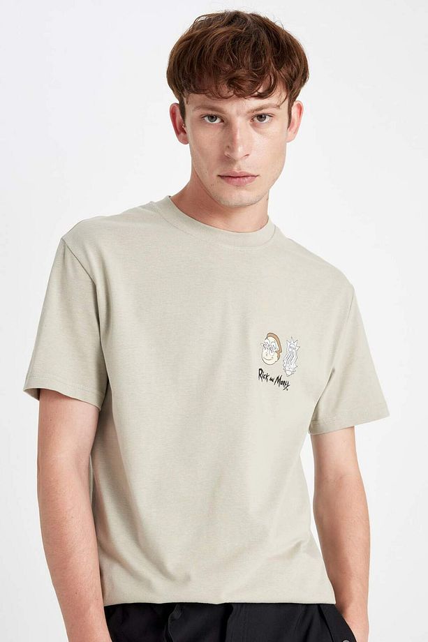%100 Pamuk Rick and Morty Regular Fit Bisiklet Yaka Kısa Kollu Tişört C6512AX24AU - 1
