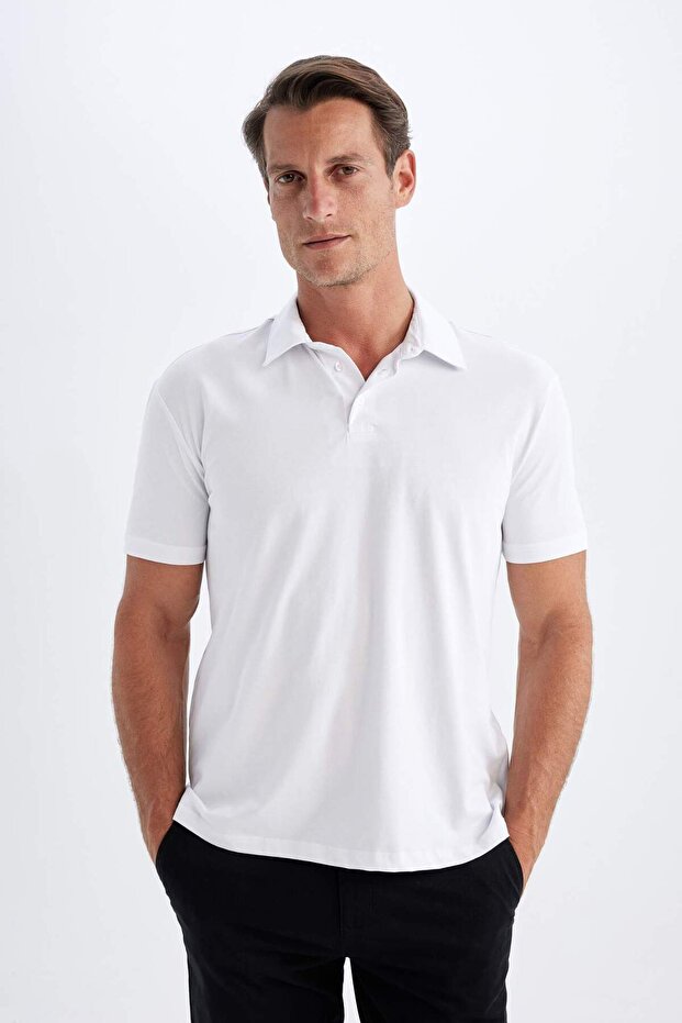 New Regular Fit Basic Plain Short Sleeve Polo T-Shirt D4778Ax24Sm