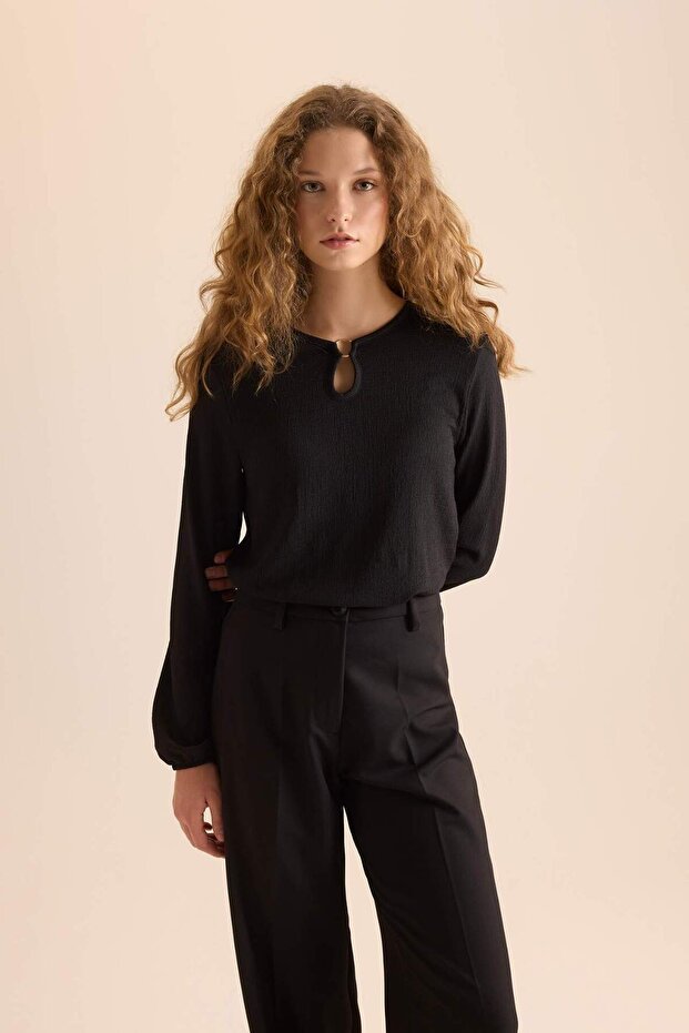Long Sleeve Regular Fit Crew Neck T-Shirt D3107AXNS
