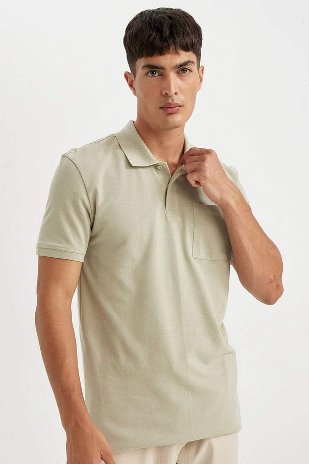%100 Pamuk New Regular Fit Polo Yaka Kısa Kollu Pike Basic Düz Tişört D4610AX24SM - 1
