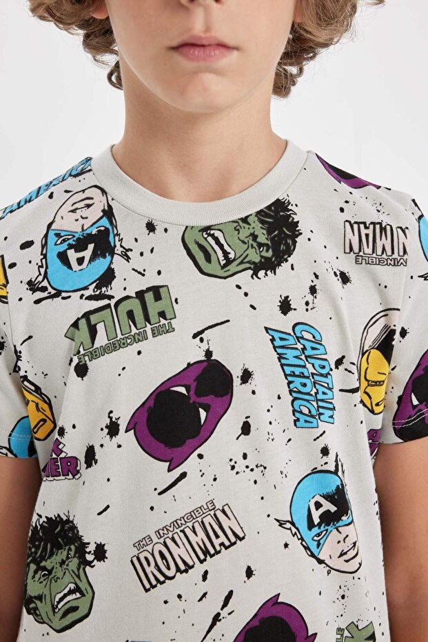 Erkek Çocuk Marvel Comics Pijama Takımı Kısa Kollu Üst Şort D1219A824SM - 4