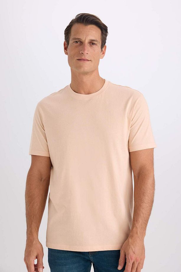 %100 Pamuk New Regular Fit Bisiklet Yaka Basic Düz Kısa Kollu Tişört V7699AZ25SP - 4