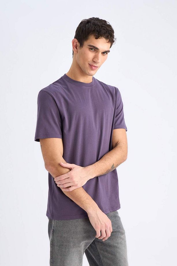 %100 Pamuk New Regular Fit Bisiklet Yaka Basic Düz Kısa Kollu Tişört V7699AZ24SP - 3