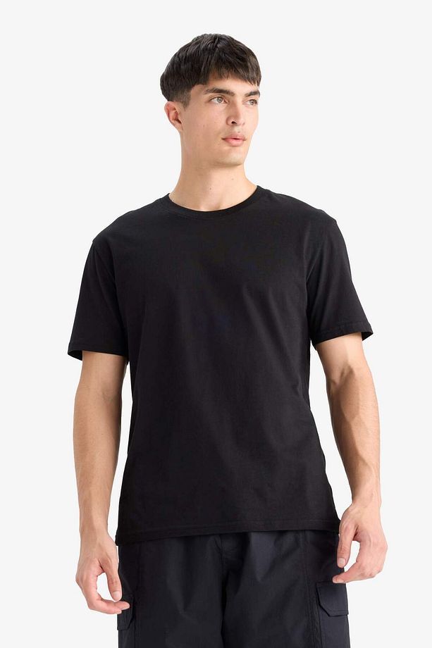%100 Pamuk New Regular Fit Bisiklet Yaka Basic Düz Kısa Kollu Tişört V7699AZ24SP - 5
