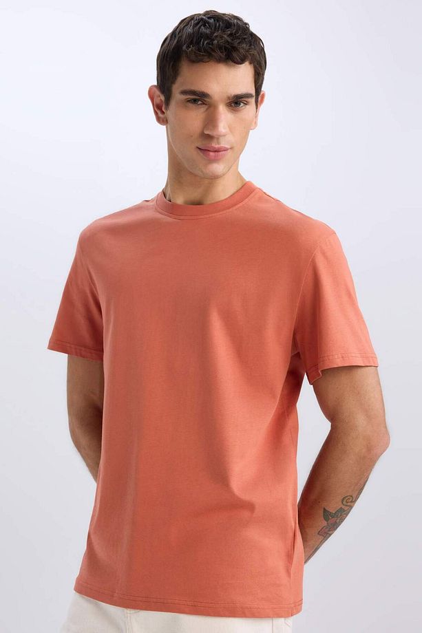 %100 Pamuk New Regular Fit Bisiklet Yaka Basic Düz Kısa Kollu Tişört V7699AZ24SP - 1