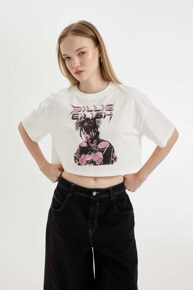 Coool Billie Eilish Oversize Wide Fit Crew Neck Short Sleeve T-Shirt D1203Ax24Sm