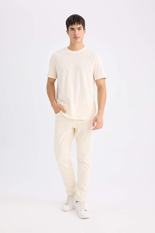 %100 Pamuk New Regular Fit Bisiklet Yaka Basic Düz Kısa Kollu Tişört V7699AZ25SP - 2