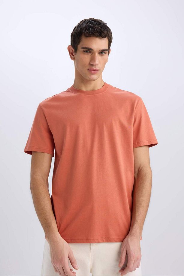 %100 Pamuk New Regular Fit Bisiklet Yaka Basic Düz Kısa Kollu Tişört V7699AZ24SP - 3