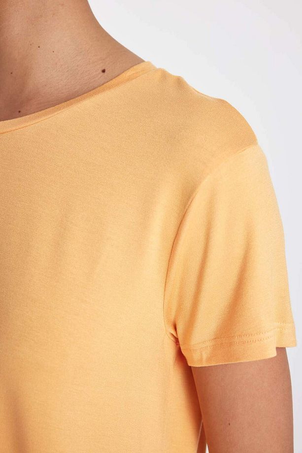 DeFactoFit Standart Fit Bisiklet Yaka Sporcu Basic Düz Kısa Kollu Tişört D1904AX24HS - 5