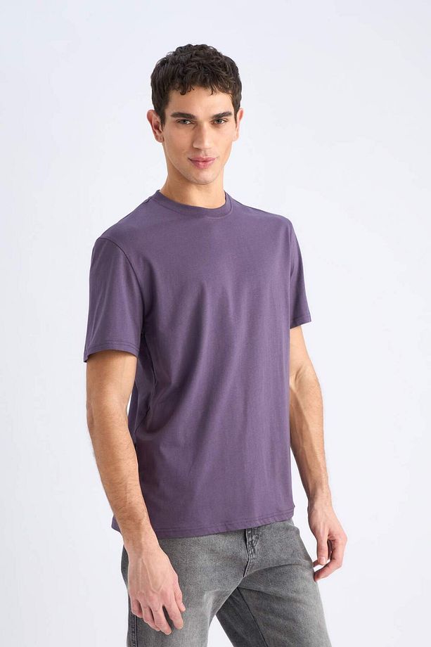 %100 Pamuk New Regular Fit Bisiklet Yaka Basic Düz Kısa Kollu Tişört V7699AZ24SP - 4