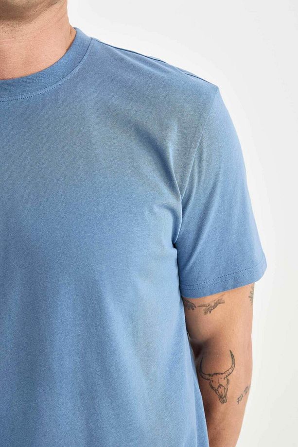%100 Pamuk New Regular Fit Bisiklet Yaka Basic Düz Kısa Kollu Tişört V7699AZ25SP - 7