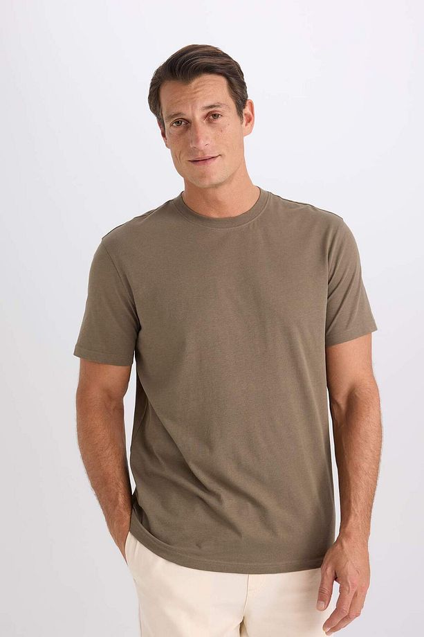 %100 Pamuk New Regular Fit Bisiklet Yaka Basic Düz Kısa Kollu Tişört V7699AZ25SP - 3