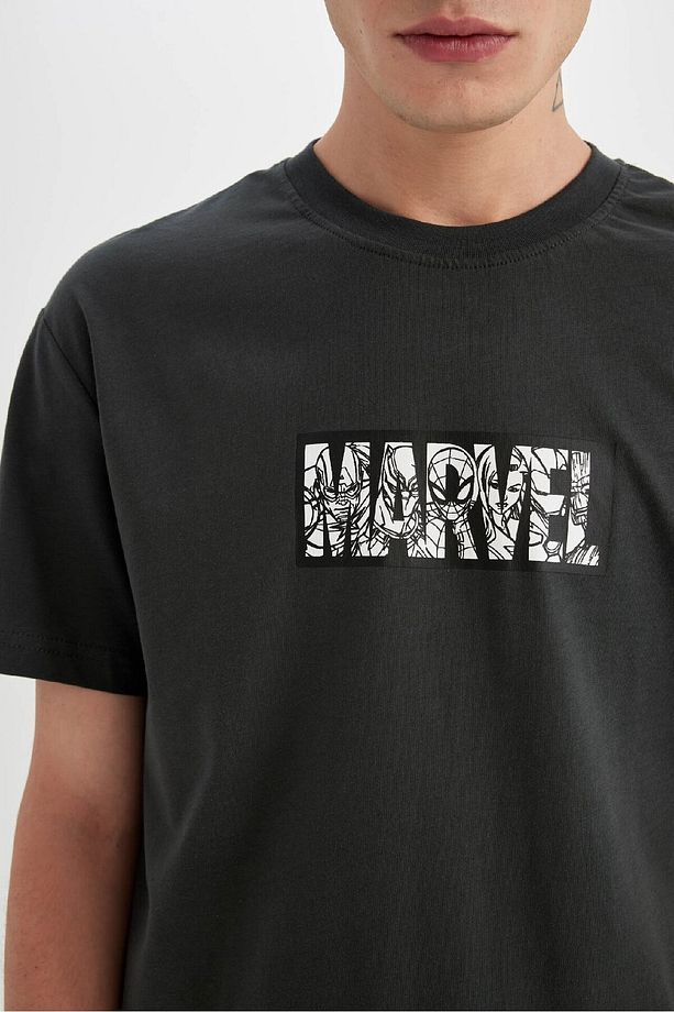 Marvel Logo Only Regular Fit Bisiklet Yaka Kısa Kollu Tişört C5842AX24HS - 4