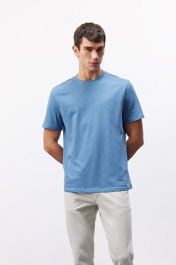 %100 Pamuk New Regular Fit Bisiklet Yaka Basic Düz Kısa Kollu Tişört V7699AZ25SP - 3