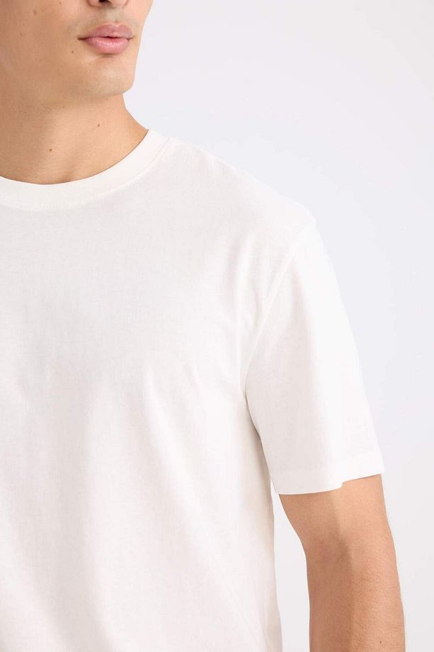 %100 Pamuk New Regular Fit Bisiklet Yaka Basic Düz Kısa Kollu Tişört V7699AZ24SP - 5