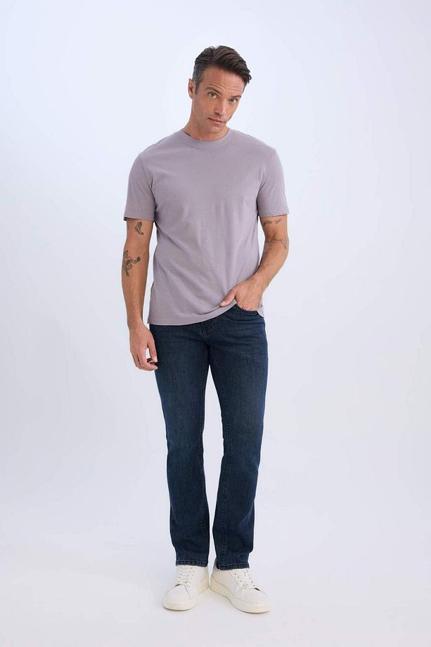 %100 Pamuk New Regular Fit Bisiklet Yaka Basic Düz Kısa Kollu Tişört V7699AZ25SP - 2