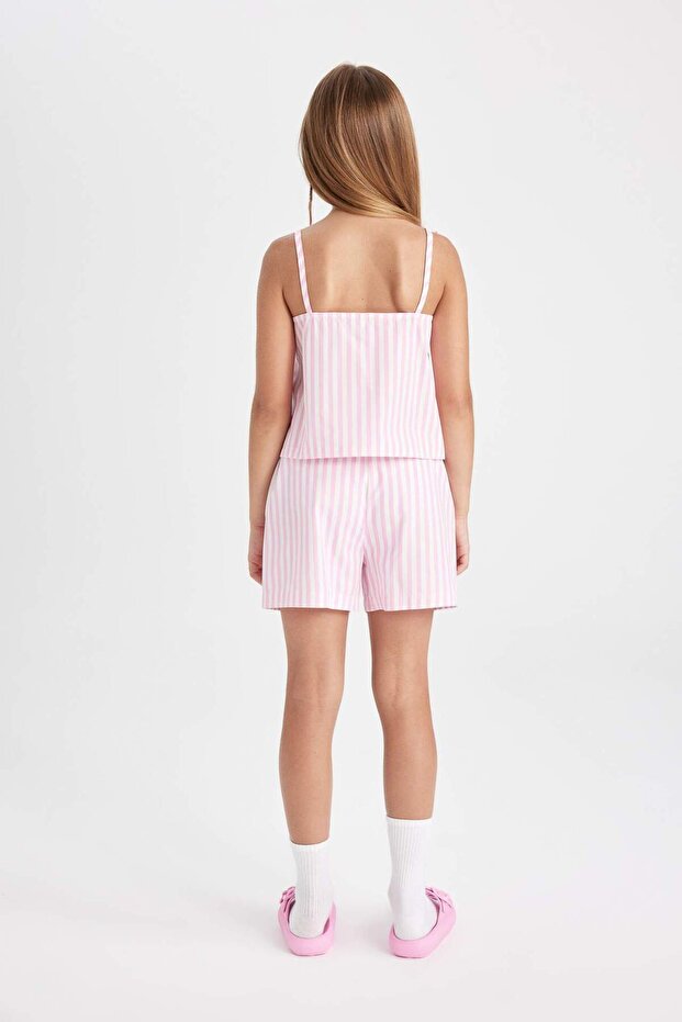 Kız Çocuk Pijama Takımı Çizgili Askılı Üst Şort D2079A824SM - 6