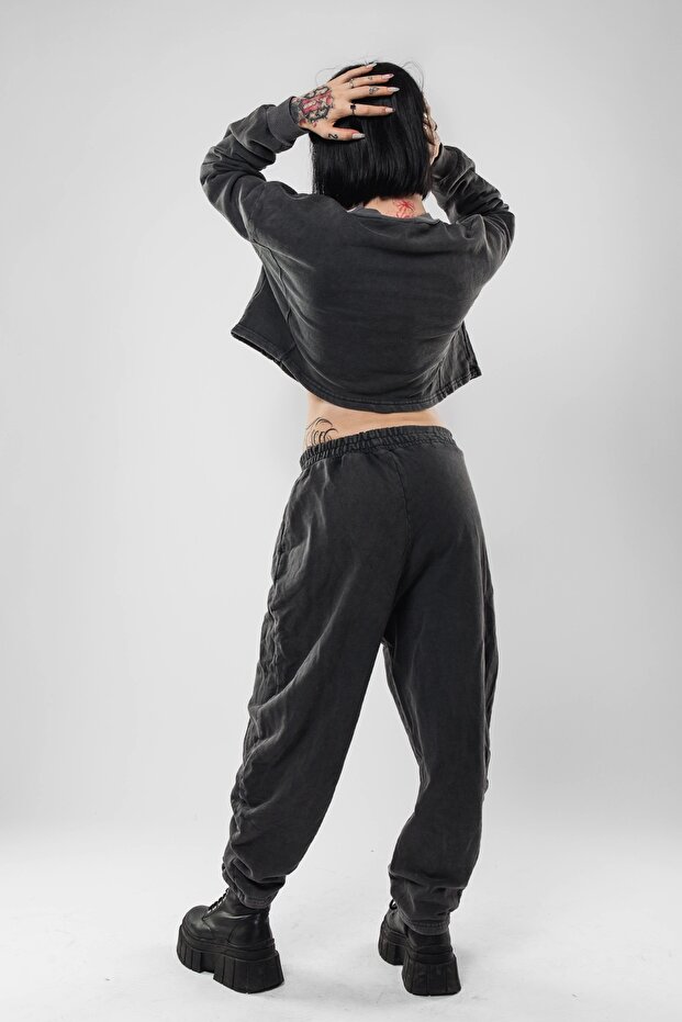 Set de trening pentru femei Basic Washed Black Stitching - 4