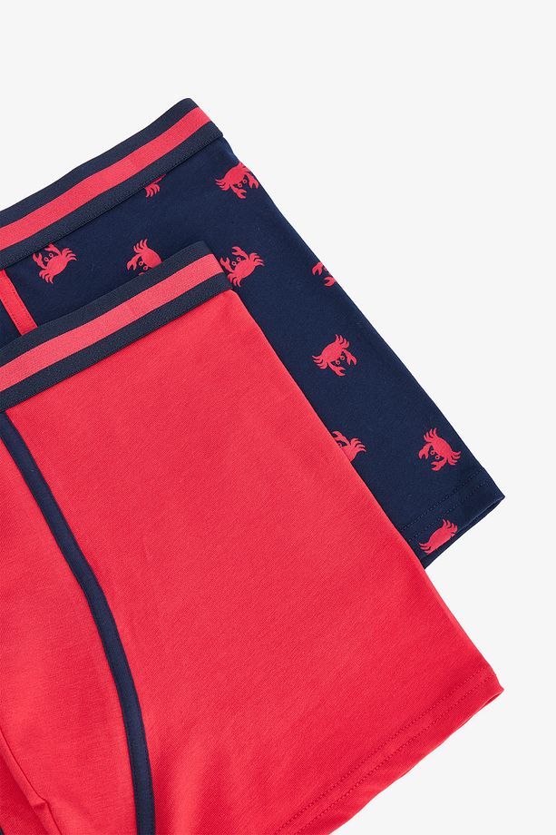 Erkek Pointed Red 2li Çok Renkli Boxer Külot - 4