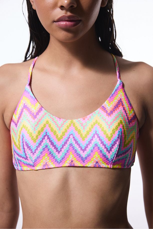 Zigzag Çok Renkli Bikini Üstü - 3
