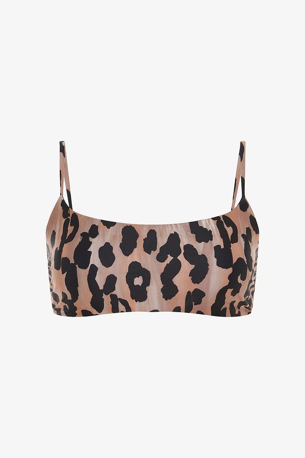 Clove Minimal Kesim Leopar Desenli Bikini Üstü - 6