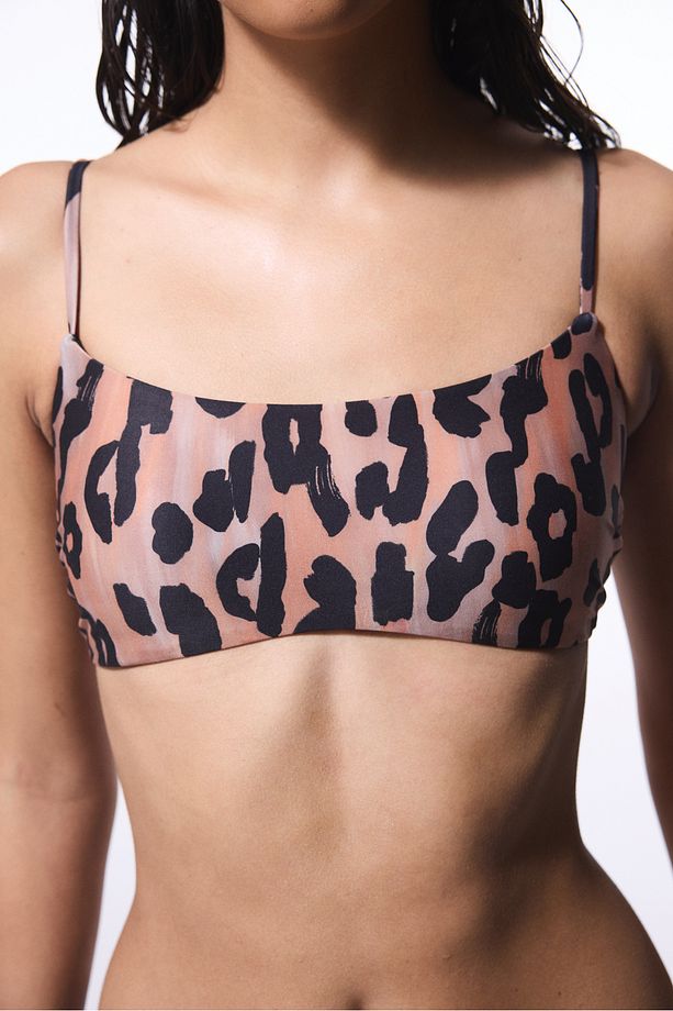 Clove Minimal Kesim Leopar Desenli Bikini Üstü - 4