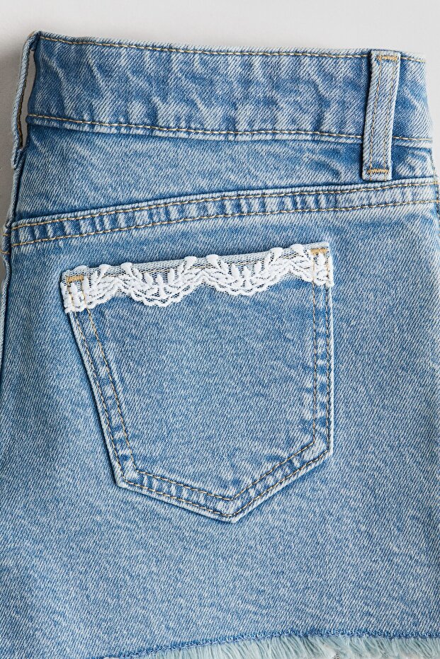 Pamuklu Kot Şort - 5