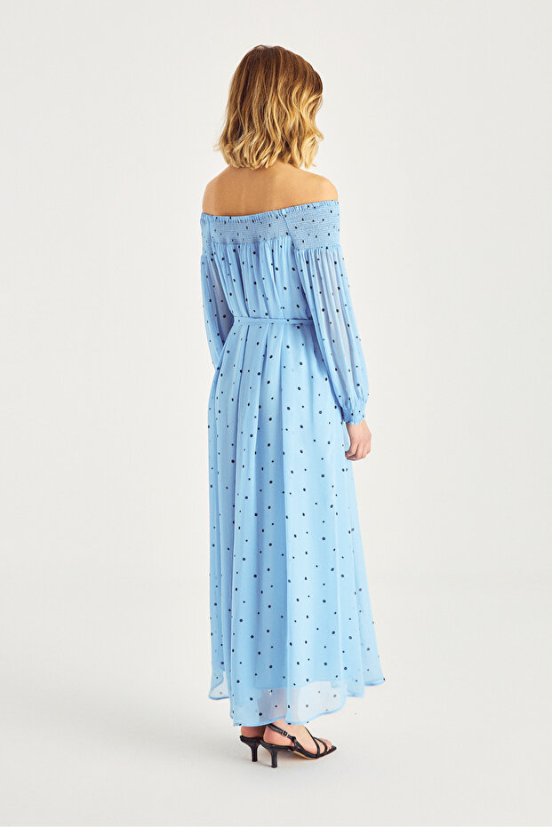 Rochie lungă cu guler tip Madonna - 5