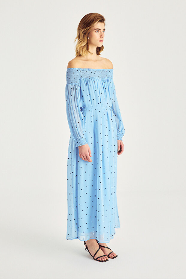 Rochie lungă cu guler tip Madonna - 4