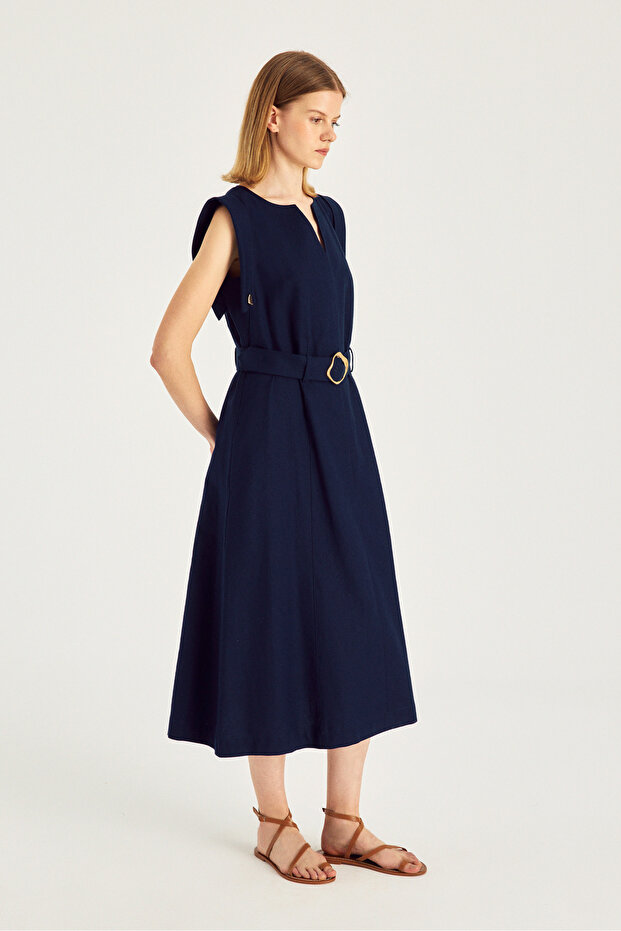 1733 Elbise Lacivert - 3