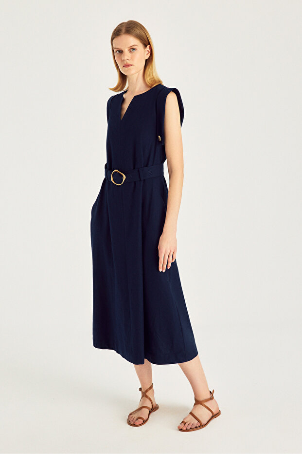 1733 Elbise Lacivert - 2