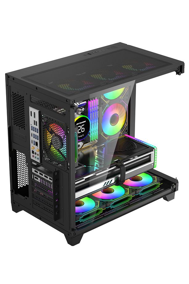 Sirius Black ARGB Panel 7x Fan Kumanda ve Kontrolcü ATX Boş Bilgisayar Kasası Siyah - 4
